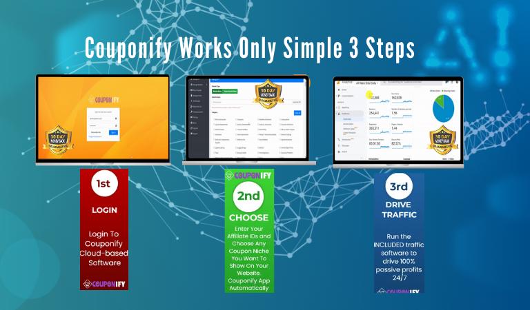 Couponify Works Only Simple 3 Steps